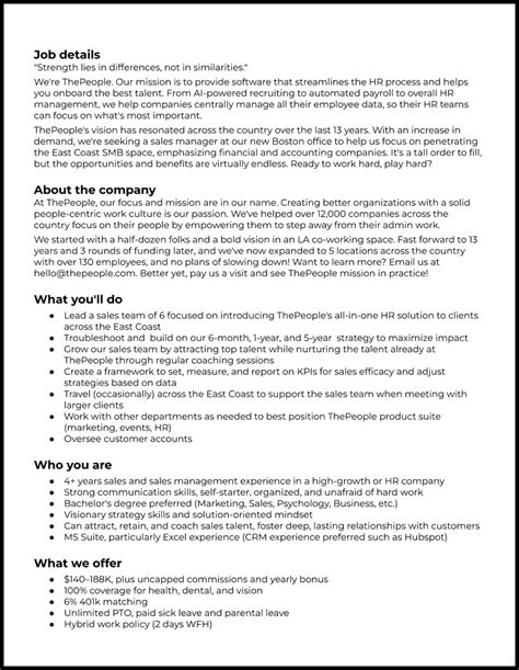 Sales Manager Vienna Job Details 